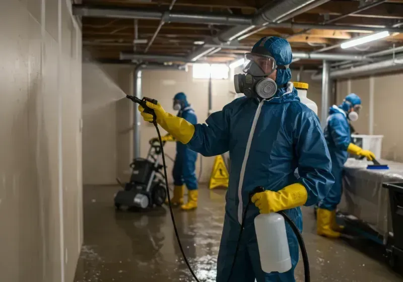 Basement Sanitization and Antimicrobial Treatment process in Russells Point, OH