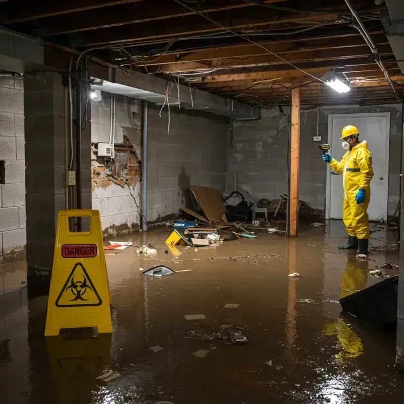 Flooded Basement Electrical Hazard in Russells Point, OH Property